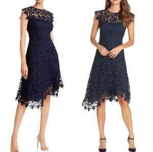 Eliza J Asymmetric Lace Cocktail Dress